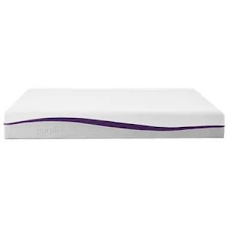 Queen 9 1/4" Purple Gel Mattress and 17" Charcoal Gray Cover with Walnut Legs, Shipable Foundation